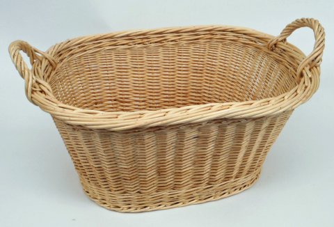 Corbeille à linge - Naturel - 60x44 H23 - 2 anses - Coton - Élégante et
